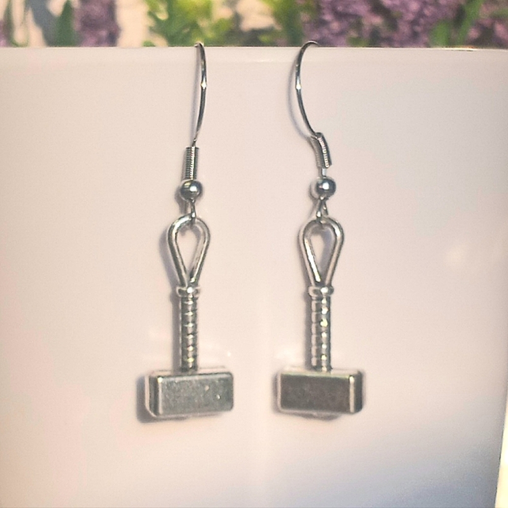 Thor Style Hammer Earrings